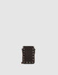 The clutch bag brown leather eyelets Women-1