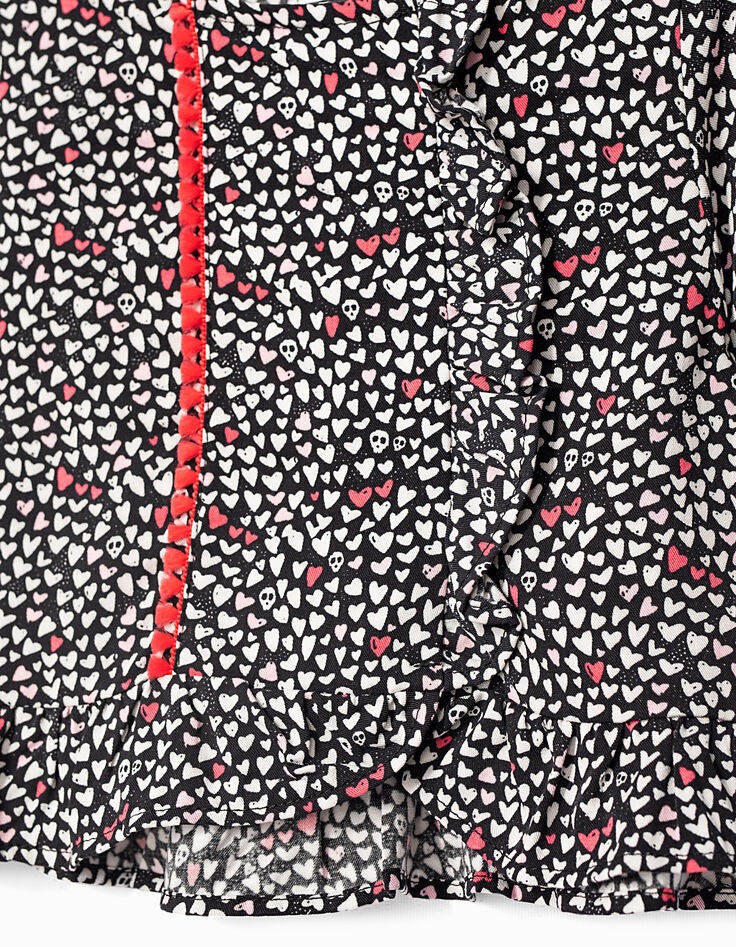 Blouse noire à imprimé cœurs bébé fille-3