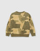 Sudadera beige felpa algodón ecológico camuflaje niño-2