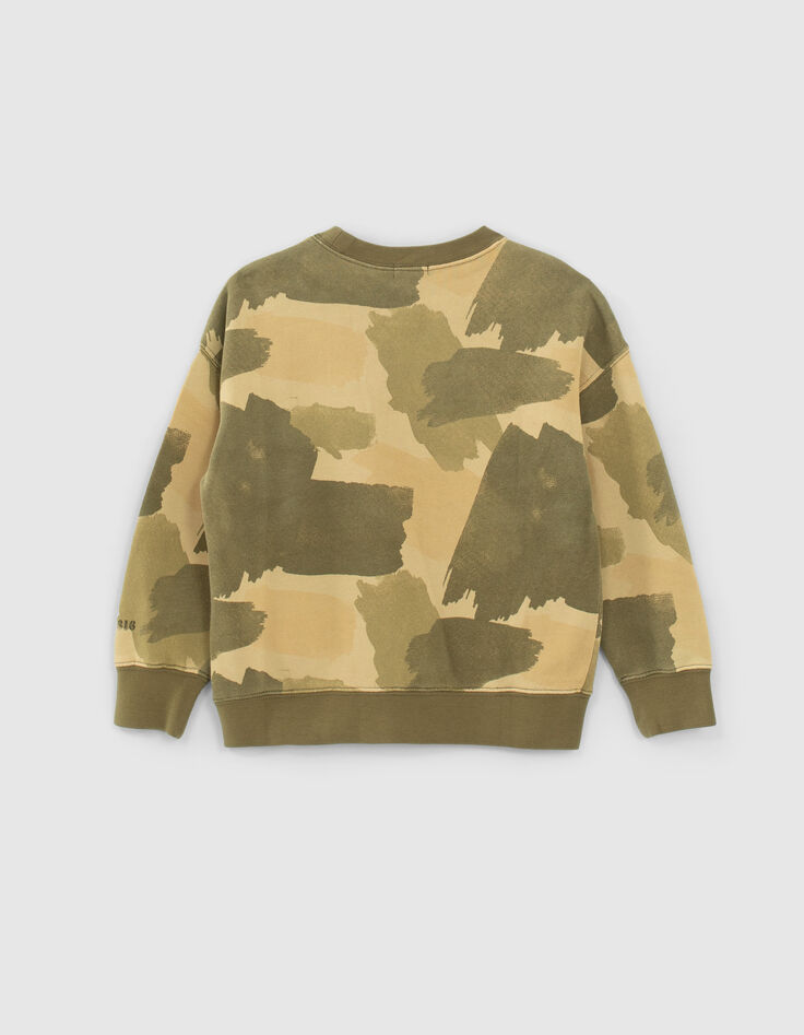 Sudadera beige felpa algodón ecológico camuflaje niño-2