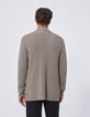 C&aacute;rdigan beige punto fantas&iacute;a cuello chal hombre-2