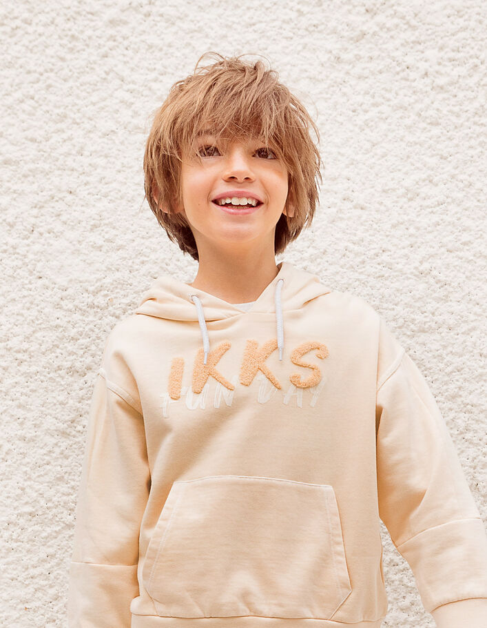 Jungen-Sweatshirt mit Bouclette-Typo in Peach - IKKS