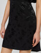 Zwarte jacquardjurk met plantenmotief en studs Dames-5