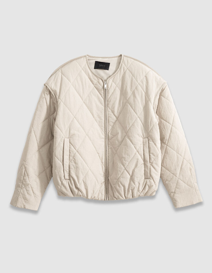 Mujer Chaqueta acolchada oversize beige-6