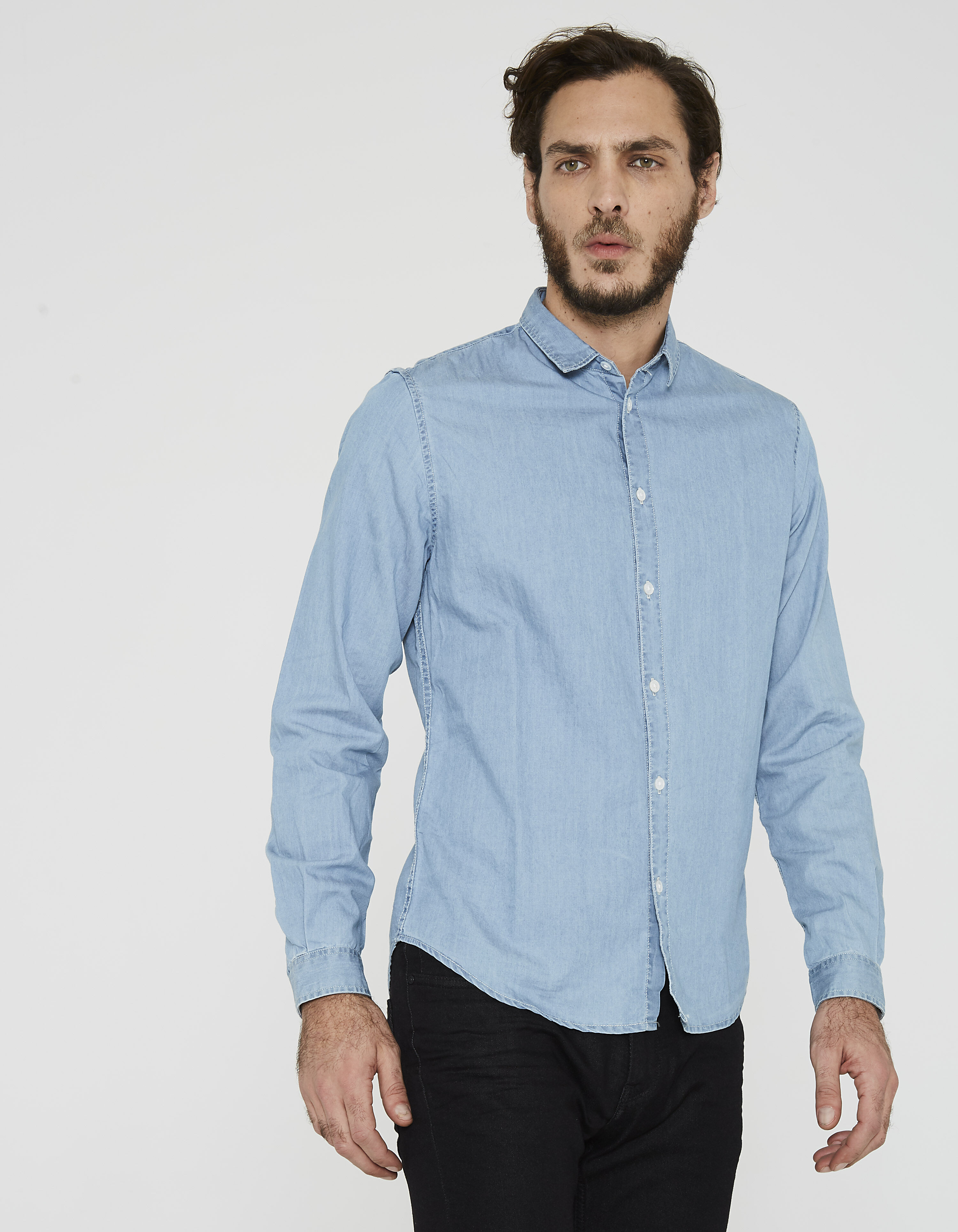 Fashion House Men's Denim Shirt - Blue | Konga Online Shopping