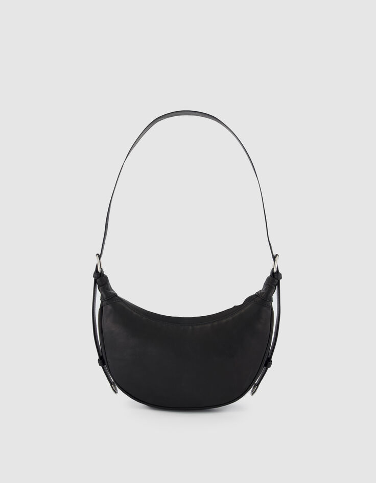 Black grained leather Allane half-moon bag size S Women-3