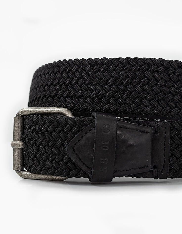 Schwarzer Herren-Flechtgürtel aus Textil-3