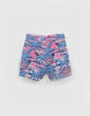 Short blanc jacquard palmiers-léopards fille-3