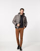 Pull maille à col cheminée anthracite Homme-5