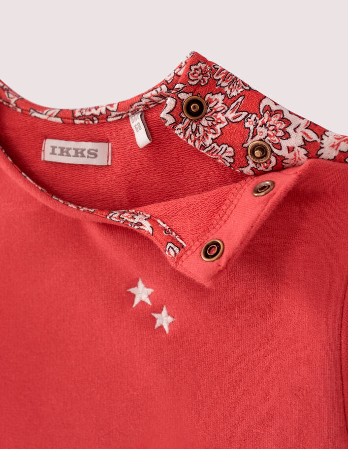 Sudadera rojo bimaterial estampado espalda bebé niña - IKKS