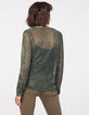 Blouse col V en maille fantaisie métallisée femme-3