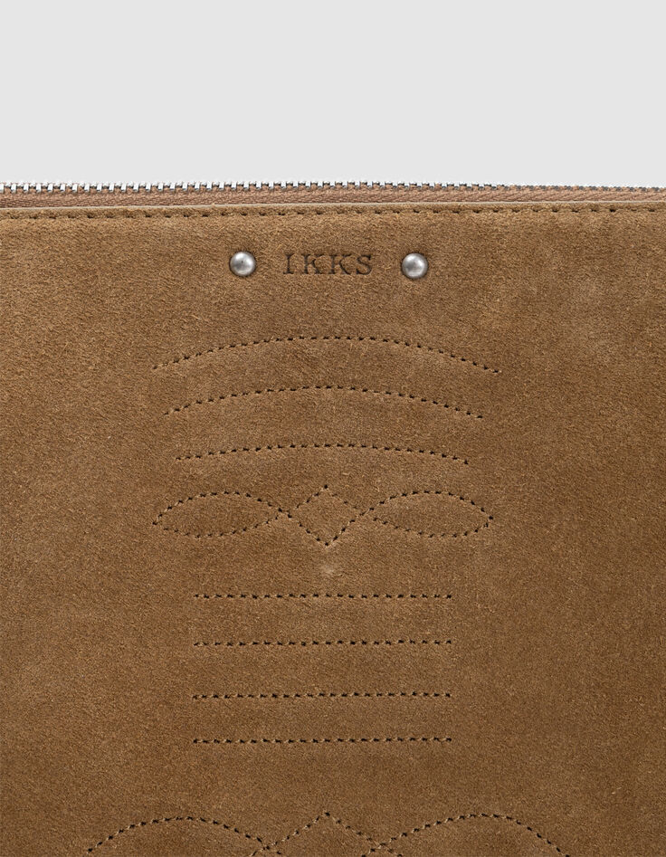 Clutch bag 1440 Reporter camel suede Women-4