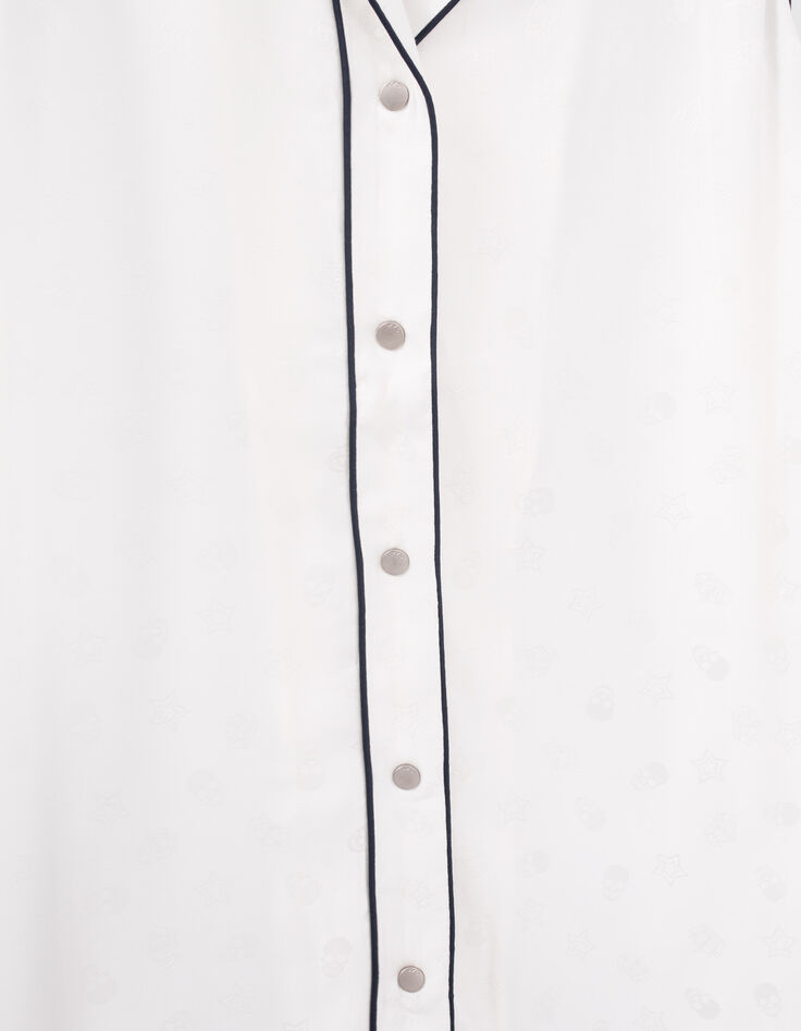 Women off-white shirt with jacquard rock motif-4 Women off-white shirt with jacquard rock motif-4