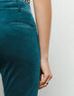 Pantal&oacute;n flare pana azul pizarra mujer-5