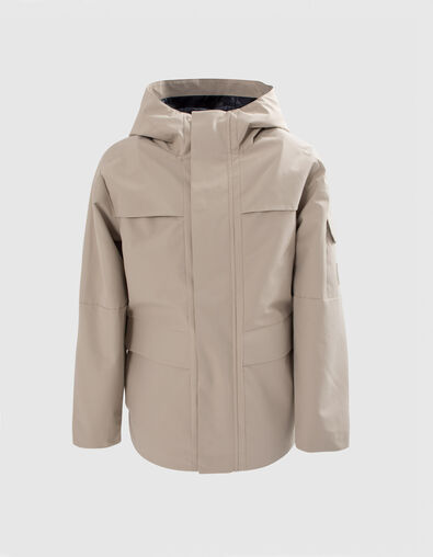 Boys’ beige parka with heat-sealed seams - IKKS