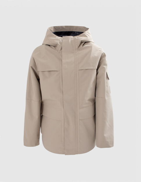 Parka beige coutures thermosoudées garçon - IKKS