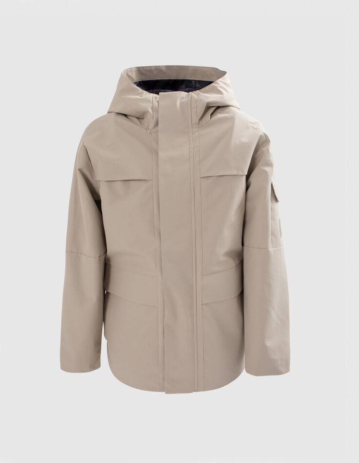 Boys’ beige parka with heat-sealed seams-1