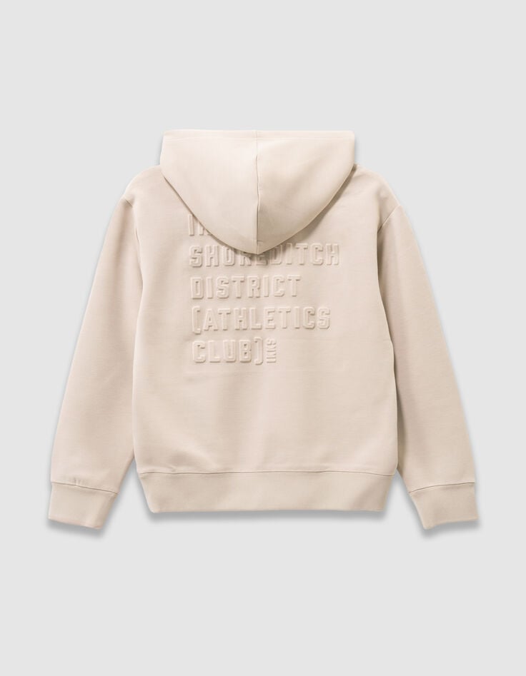 Boys’ beige sweatshirt with embossed slogan on back-8