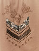 Women’s beige long safari-style jacket with motif on back-4