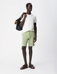Men's green slim-fit chino shorts-1