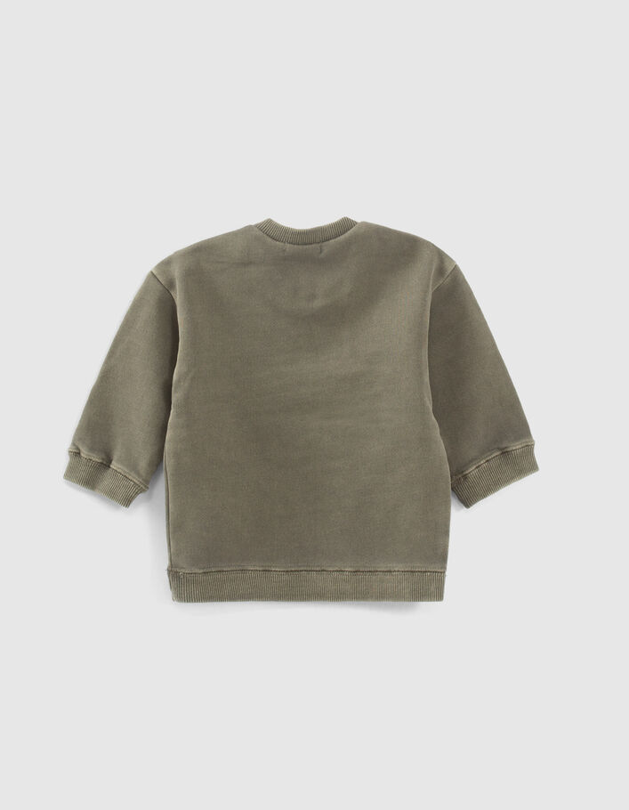 Khaki Sweatshirt mit Army-Stickereien für Babyjungen  - IKKS