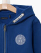 Cardigan bleu zippé garçon-4