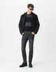Blouson noir parementure noire amovible Homme-6