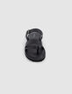 Mules noires cuir brides croisées Homme-2
