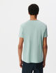 Men’s grey blue organic cotton Essential V-neck T-shirt-3