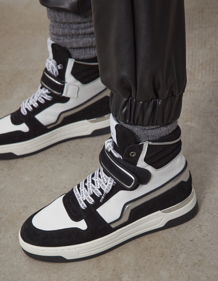 Broek in kunstleer joggingcoupe elastisch onderaan dames-5