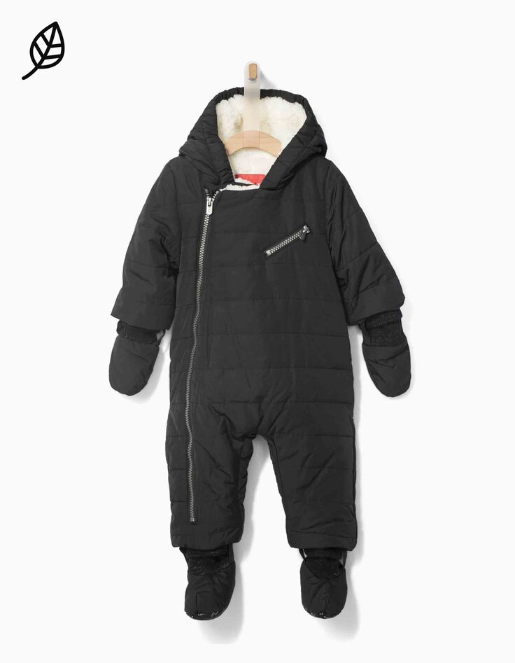 Combi-pilote grise et fourrée bébé garçon-1