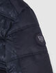 Boys’ navy mixed-fabric padded jacket with Way monogram-6
