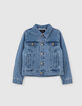 Chaqueta vaquera stone blue ecológico capucha felpa niño -2