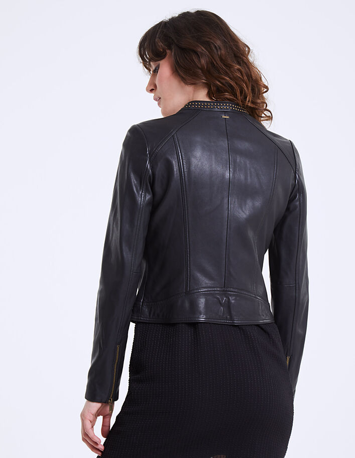 Women’s studded leather jacket - IKKS