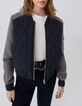 Women’s navy baseball-style light padded jacket-1
