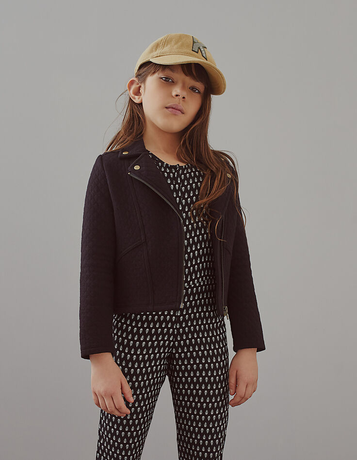 Mono largo negro estampado étnico minimalista niña-8