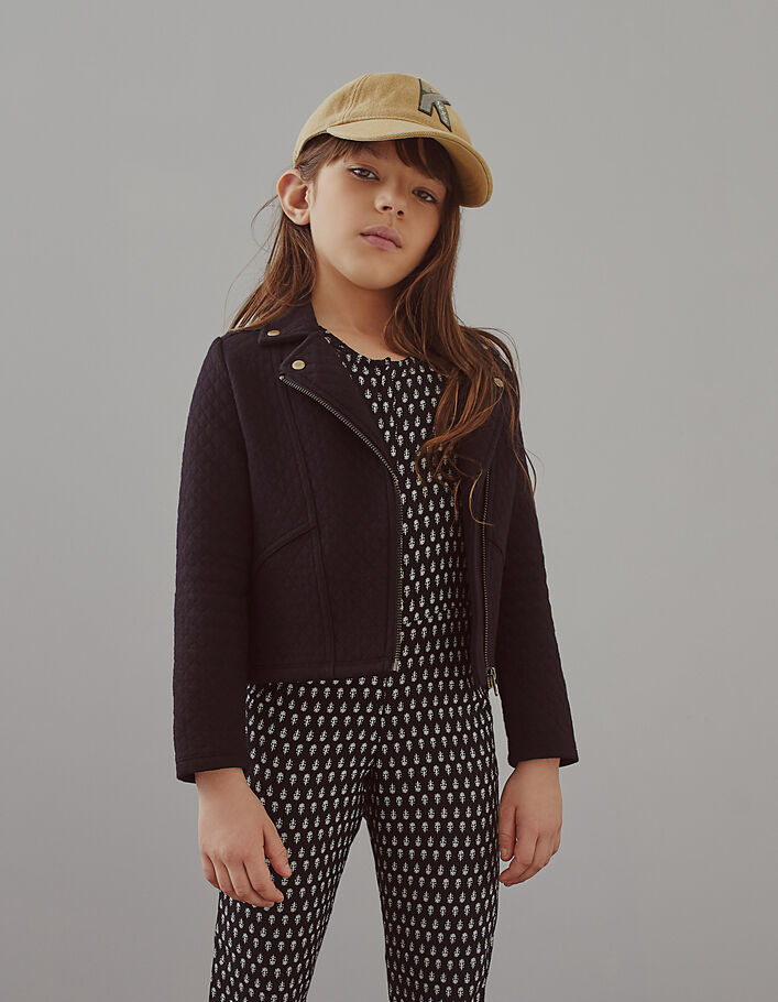 Zwarte jumpsuit minimalistische etnische print meisjes - IKKS