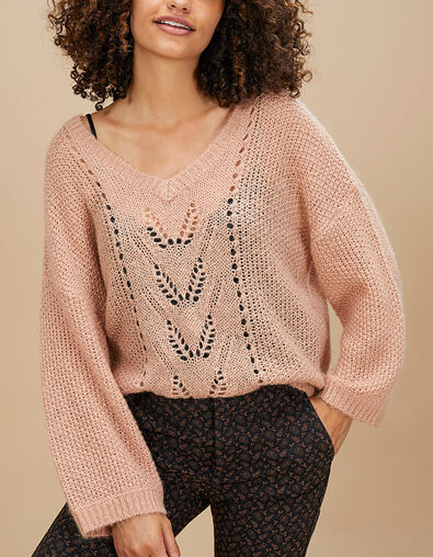 I.Code pink icing mohair blend knit sweater - I.CODE