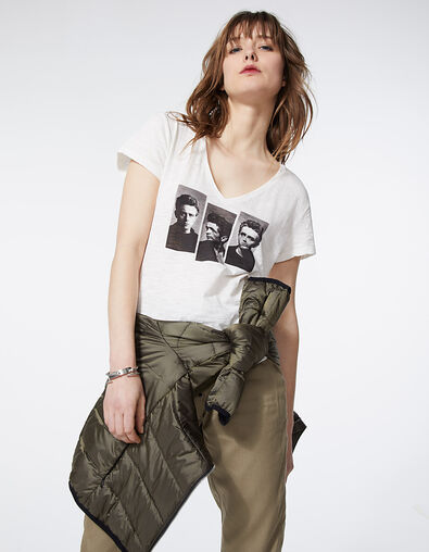 Camiseta algodón flameado visual retratos James Dean mujer - IKKS
