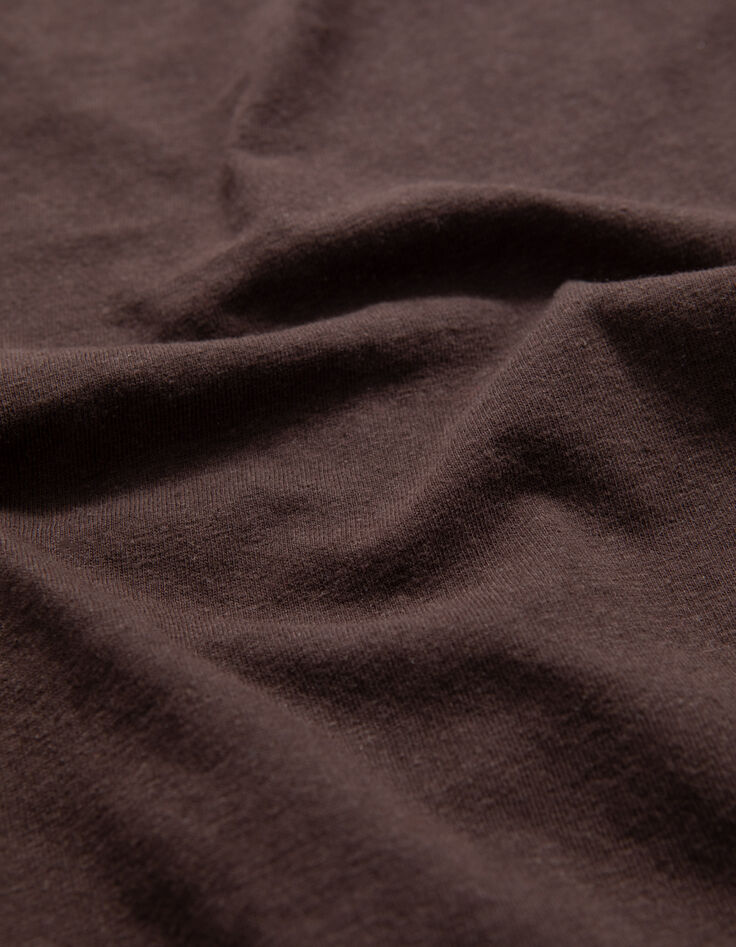 Schokoladebraunes Herren-T-Shirt mit Reggae-Men-Stickerei-8