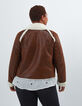 Manteau cognac façon peau retournée I.Code-3