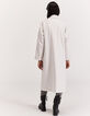 Manteau long écru en drap de laine mélangé femme-3