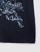 Boys' navy organic cotton T-shirt with skull image-4