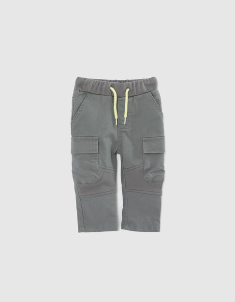 Pantalon BATTLE kaki bi-matière bébé garçon - IKKS