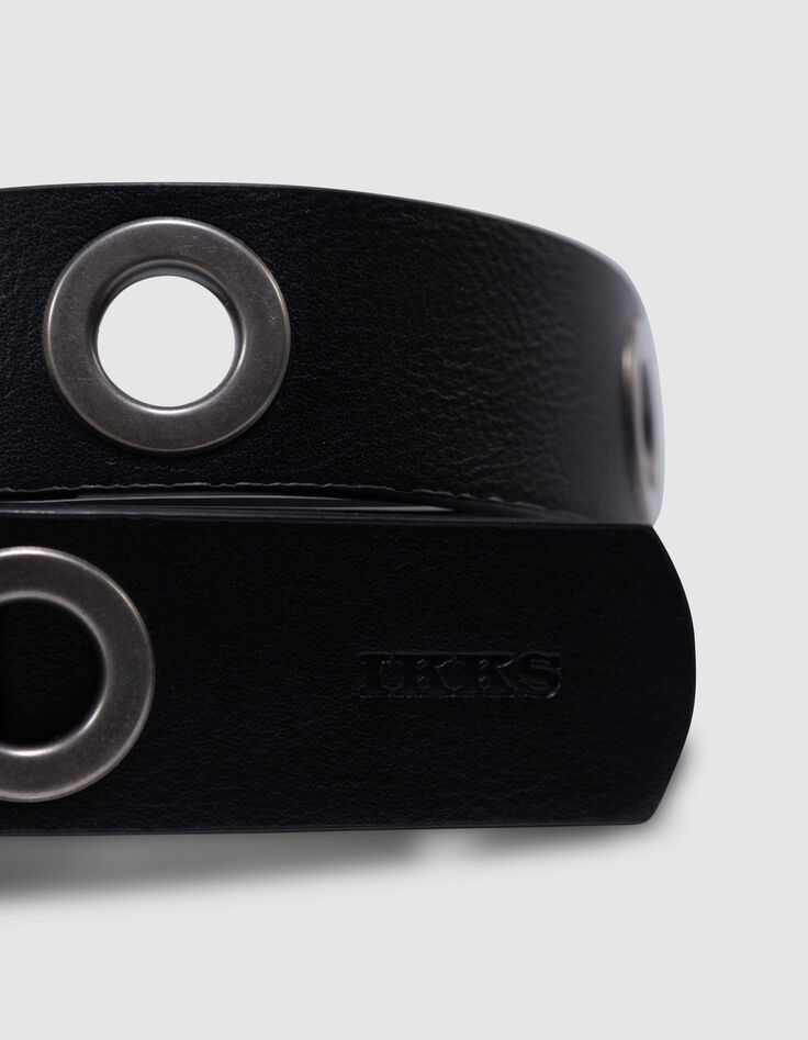 Girls’ black belt with XL eyelets-2