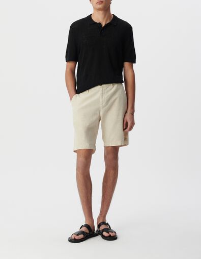 Bermudas beige lino y algod&oacute;n hombre - IKKS