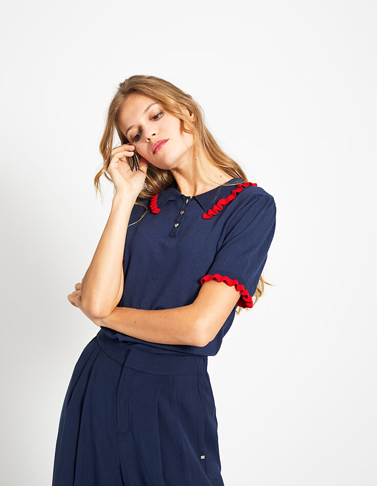 Pull marine avec boutons cœurs I.Code-2