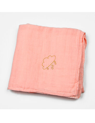 BARNABE AIME LE CAFE pink message cloth square  - IKKS