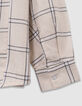 Girls’ ecru and black check shirt-7