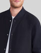 Men's navy mixed-fabric light padded jacket-4